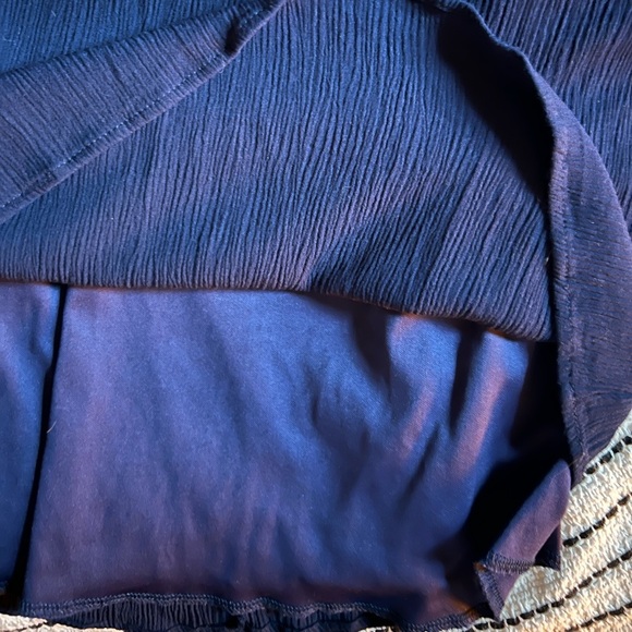 Naif Blue Sleeveless Boho Mini Dress or Tunic with White/cream Lace Detail - Picture 4 of 5